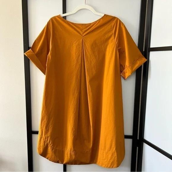 [2] NWT COS Golden Mustard Yellow Lightweight A-line Shift Dress 100% Cotton - Picture 8 of 13